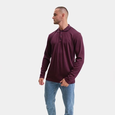 Male polo with long sleeve, burgundy color, size 48 (l)-3