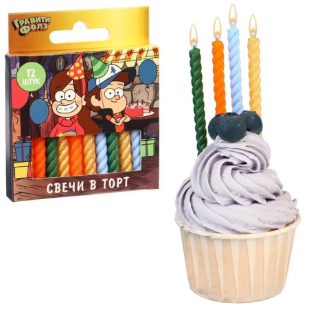 Set of candles for the cake "Happy Birthday", 12 pieces, gravity farz-2
