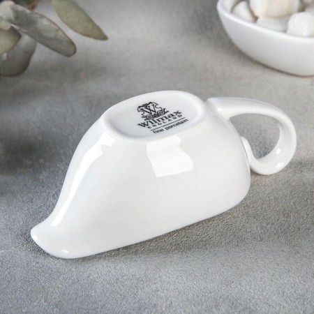 Porcelain saucer Wilmax, 100 ml, 13 × 6 × 5 cm, white color-3