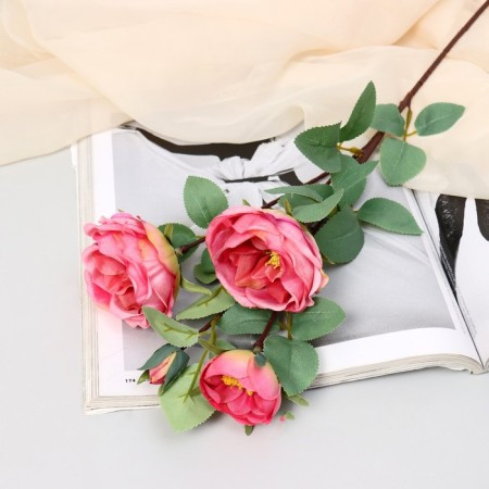 Artificial flowers "Rose Pionovid Galant" 7x61 cm, pink