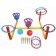 The game "Ringbrower - Sharobros": 3 racks, 6 rings, 2 baskets, 4 goals, wedge - 5 pcs