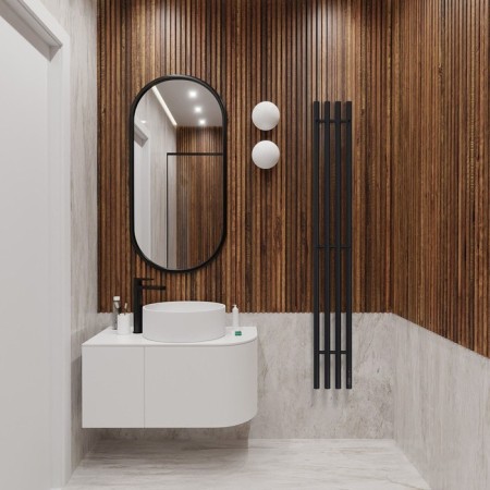Terminus quatro electric heated towel rail "Circle", 1200x218 mm, Black Muars-2