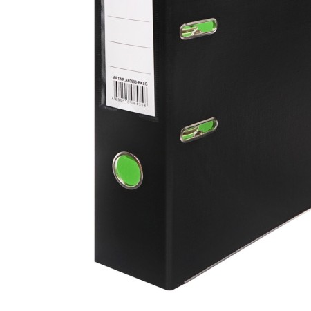 A4, 75 mm, LAMARK, PVC, double-sided coating, metal edging, pocket for a spine, collected, black/green-2