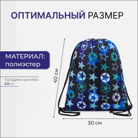 A bag for shoes on a lace, "ZFTS", a reflective strip, black/blue color-1