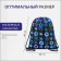 A bag for shoes on a lace, "ZFTS", a reflective strip, black/blue color