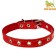 Collar leather single-layer dimensionless, 45 x 2 cm, Osh 18-39 cm, red