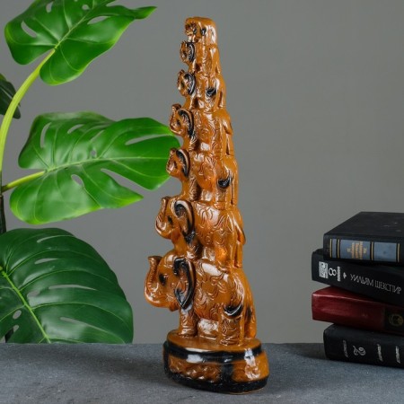 Figure "Seven Elephants" 40 × 15 × 9cm Mix-2