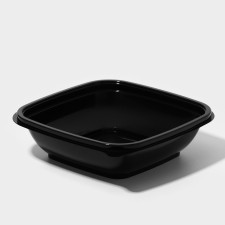 Disposable plastic container, YUPK-1616, 500 ml, 16 × 16 × 4.5 cm, black, 25 pcs/pcs