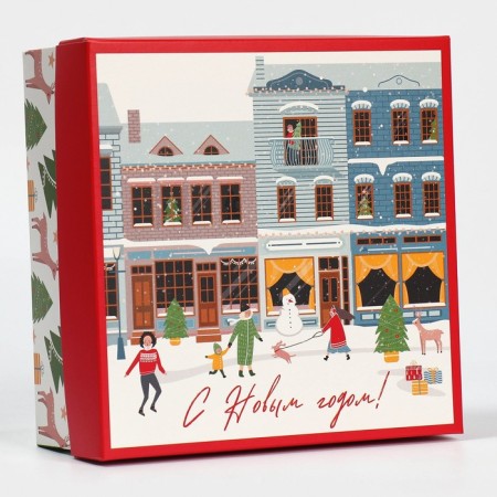 Box the national team "New Year's city", 17 x 17 x 7 cm, New Year-2