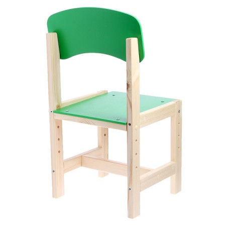 Wooden chair, children's, adjustable, green color-3
