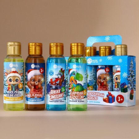 New Year. New Year's Gift kit, bath foam, 4 x 100 ml-1