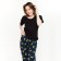 Female set (T -shirt, trousers), black color, size 52