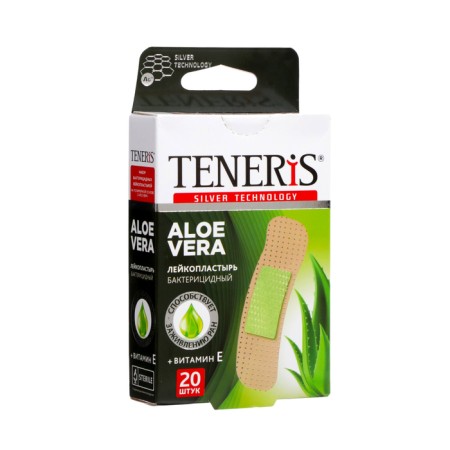 Bactericidal adhesive teneris aloe with Aloe pillow, on a polymer basis, 76x19 mm