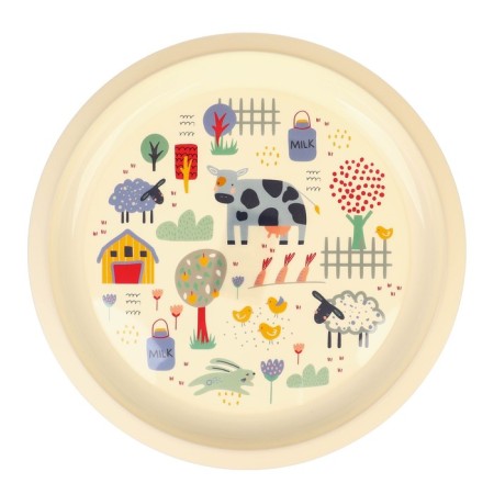 A plate with a decor D215 mm, light-beige