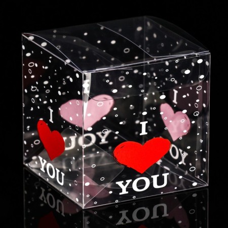 Folding box from PVC I Love You, 7 x 7 x 7 cm