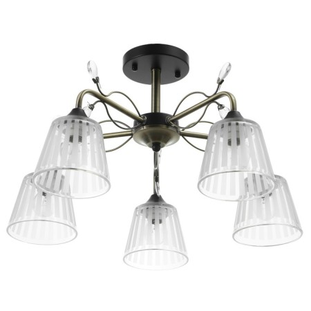Chandelier "Charlene" 5he27 40w Black-Latun 51x51x29 cm Bayerlux