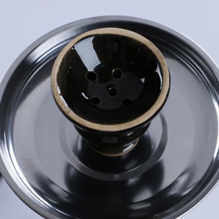 Hookah "Bear", 45 cm, 1 tube, dark blue flask, black mine-5