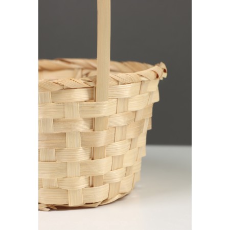 Wicker basket 20 x 20 x 9 cm, handle h = 25 cm, red-4