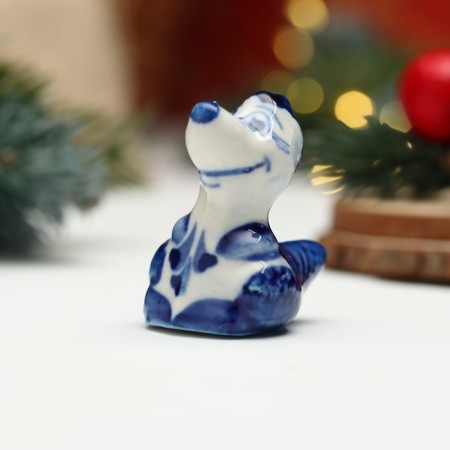 Souvenir "Dragon 2024", Gzhel, white, Christmas tree suspension-1
