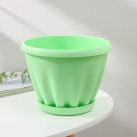 Pot for flowers with the Podon "Noble", 2 l, d = 18 cm, green color-1