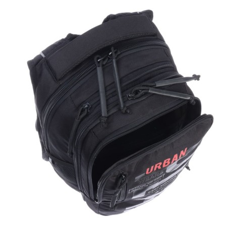 Youth backpack, 42 ​​x 31 x 22 cm, Grizzly 338, ergonomic back, laptop department, black/blue RU-338-3_1-10