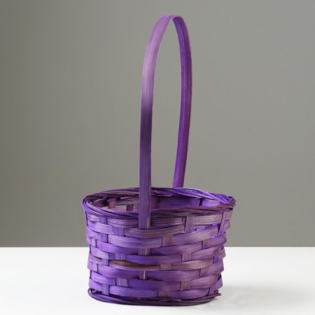 Wicker basket, D19 x 9.5 x 32 cm, purple, bamboo-1