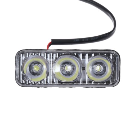 Daily running lights, 12 V, 3.6 W, 6000K, 3 LED, wire 138 cm-1