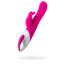 A vibrator with a clitoral stimulant Jos Elly, heated, pink, 21.5 cm