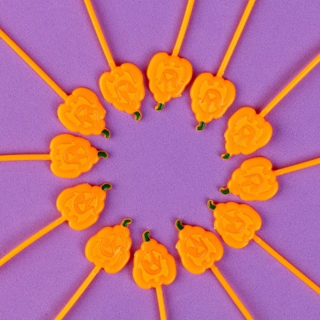 Pumpkin skewers, 12 pieces in a set, orange color