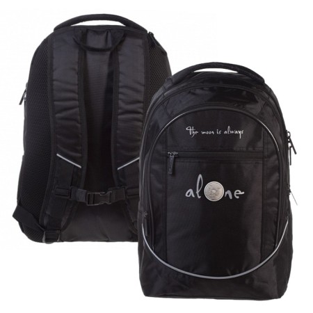 Youth backpack 42 x 30 x 20 cm, ergonomic back, Hatber Street "Mystical Moon" Black NRK_90088