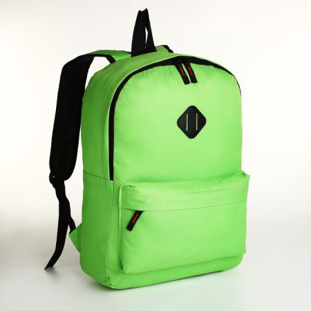 Youth backpack with lightning, external pocket, green color-2