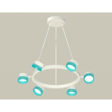 A set of suspended rotary lamp with composite crystal Ambrella Light, Traditional Diy, XB9191251, 6XGX53, Color White Sand, Blue