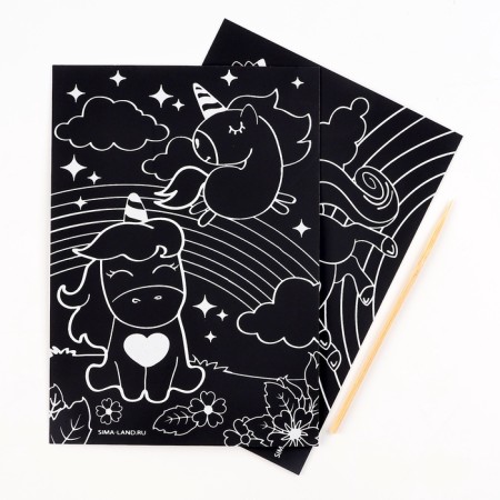 Engraving "Magic Unicorns", 2 pcs., 10x15 cm-1