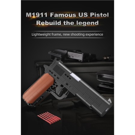 Designer Weapon Techno Pistol, 332 parts, 6 bullets, shoots-4