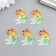Decor for creativity Plastic "Fish Orange with a green-blue tail" with gold 2.5x3 cm