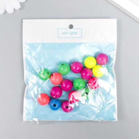 Beads for creativity tree "Neon Mix" D-1.5 cm, set of 20 g-3