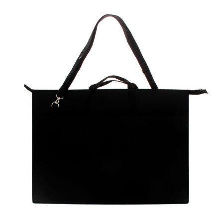 Folder for drawings and drawings A2, 650 x 480 x 50 mm, handles, plastic, lightning from above, onyx, pr 6, 0.9 mm, shoulder belt, black-1