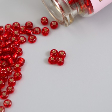 Round beads 6/0 in the bottle "Red" transparent-color 2x20 g set 2 pcs-2