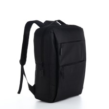 Male backpack on a zipper, 4 outer pockets, with USB, black color