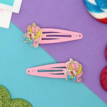 Invisibility for hair "Abel" (set 2 pcs) cute unicorn, 5 cm, pink