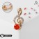 Brooch "Violin key" mini, inspiration, white-red color in gold