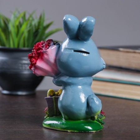 Piggy bank "Roose bouquet" 9x11x17cm-6