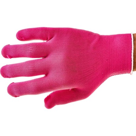 Gloves of nylon garden, knitting class 13, with PVC points, size 9, fuchsia-1