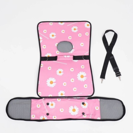 Bag - carrying for animals "flowers", pink, size m, 40 x 21 x 27 cm-10
