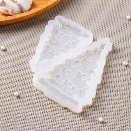 Silicone form "Christmas tree with bows", 12 × 10 cm, transparent color-2