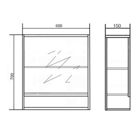 Cabinet-mirror flora 60, sonoma color, 15 x 60 x 70-1