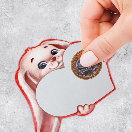 Valentine with a screw -layer "You are just a miracle!" Bunny, 10 × 10 cm-3