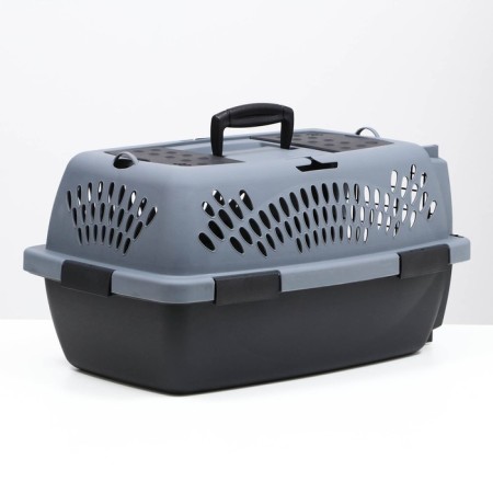 Carriage for animals with a metal door, 49 x 32 x 27, gray-2