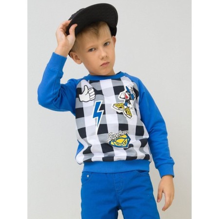 Sweatshirt for a boy, height 86 cm, blue color-1