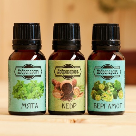 A set of essential oils 3 pcs of mint, cedar, bergamot, 17 ml, "Dobroparov"-5